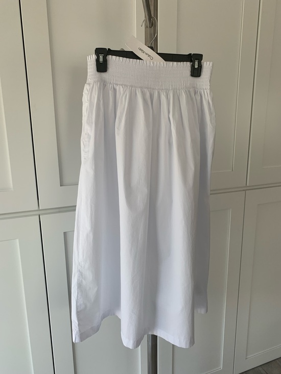 Calvin Klein Dresses & Skirts - NWT Calvin Klein White Smocked-Waist Midi Skirt, Size M.